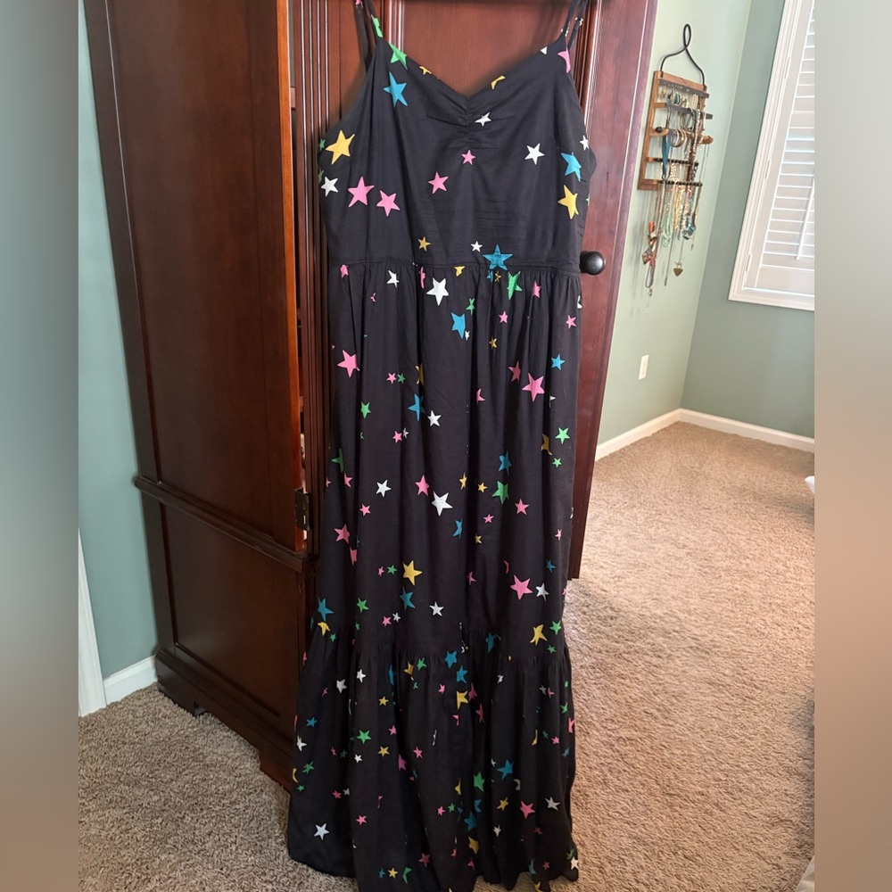Modcloth Black and Pink Long Sleeve Sundress